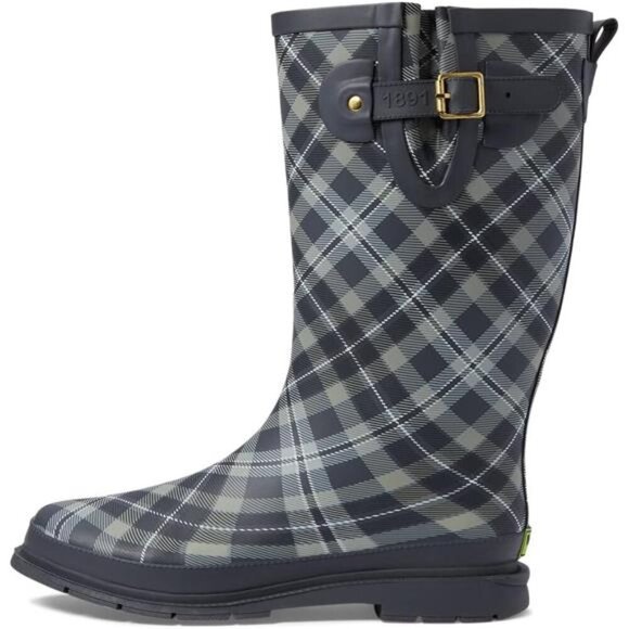 NEW Women's Unique Printed Tall 100% Waterproof Rain Boot Adjustable Strap - Picture 4 of 6
